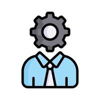 Person with a gear head, symbolizing technical knowledge and skills vector