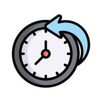 Clock with an arrow, symbolizing time sensitive tasks vector