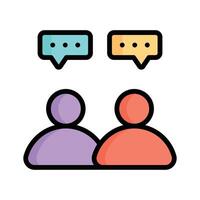 Two people with speech bubbles, symbolizing team discussion or chat vector