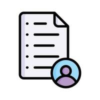 Document with user icon, symbolizing document approval vector