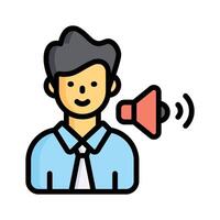 Person with a megaphone, symbolizing announcements and public speaking vector