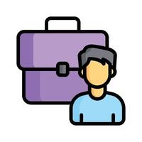 Briefcase with a person, representing a professional portfolio vector
