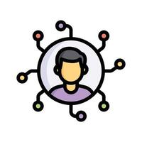 Person with multiple connections, symbolizing networking vector