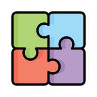 Puzzle pieces fitting together, symbolizing teamwork and collaboration vector