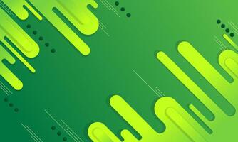 Green and Yellow Abstract Geometric Background with Rounded Shapes and Lines vector