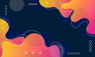 Abstract Background with Colorful Fluid Shapes and Geometric Elements vector