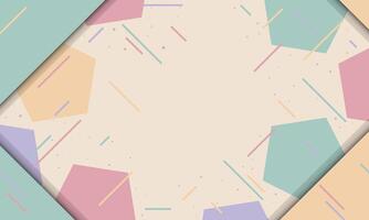 Abstract Geometric Pattern with Pastel Colors and Lines vector