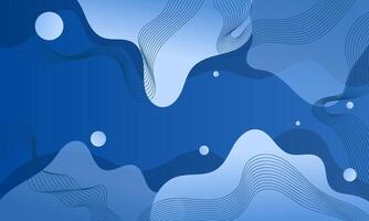 Abstract Blue Background with Wavy Lines and Circles vector