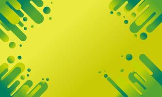 Abstract Green and Yellow Geometric Background with Diagonal Shapes and Circles vector