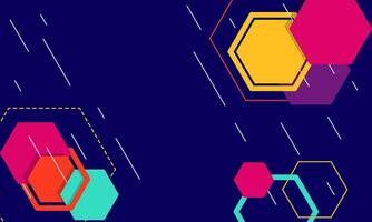 Abstract Geometric Design with Overlapping Hexagons and Diagonal Lines vector