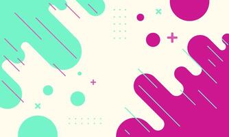 Abstract Geometric Pattern with Green and Pink Shapes on a White Background vector