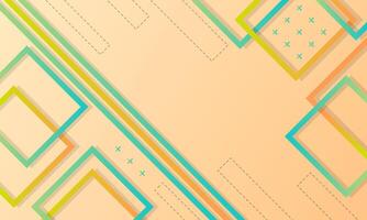 Abstract Background with Intersecting Squares and Dashed Lines in Yellow, Orange, and Blue Tones vector