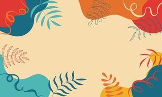 Abstract Background with Colorful Shapes and Floral Elements vector