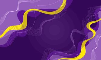Abstract Background with Purple and Yellow Wavy Lines and Shapes vector