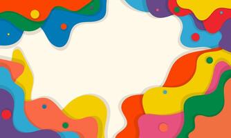 Colorful Abstract Background with Wavy Shapes and Circles vector