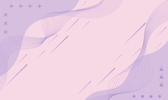 Abstract Background with Wavy Lines and Geometric Shapes in Pastel Purple vector