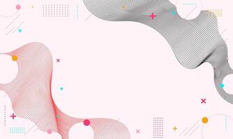 Abstract Graphic Design with Wavy Lines, Circles, and Dots vector