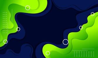 Abstract Background with Blue and Green Wavy Shapes and White Circles vector