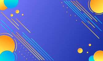 Abstract Background with Blue and Yellow Circles and Diagonal Lines vector