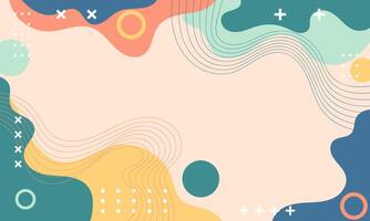 Abstract Background with Pastel Colored Shapes and Lines vector