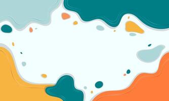Abstract Background with Wavy Shapes and Dots in Blue, Orange, and Yellow vector