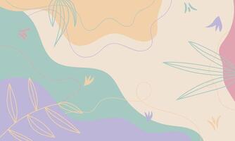 Abstract Pastel Background with Floral and Line Elements vector