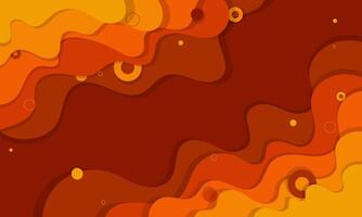 Abstract Background with Wavy Layers and Circles in Orange and Brown Hues vector