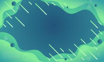 Abstract Background with Green and Blue Gradient, Geometric Shapes, and Lines vector