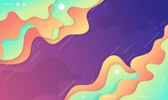 Abstract Gradient Background with Wavy Shapes and Geometric Elements vector