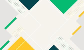 Abstract Geometric Background with White Lines, Green and Yellow Shapes, and Dot Patterns vector