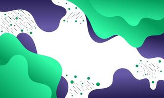 Abstract Background with Green and Purple Waves and Dots vector