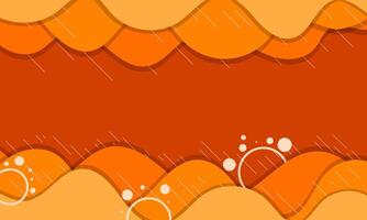 Abstract Background with Orange and Yellow Waves and White Circles vector