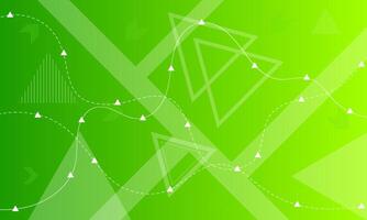 Abstract Green Background with White Triangles and Lines vector