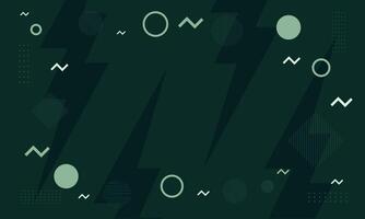 Abstract Geometric Pattern with Green Shapes on a Dark Background vector
