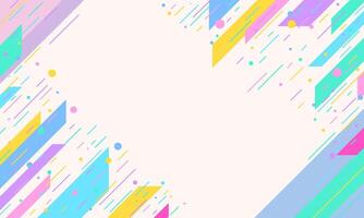 Abstract Geometric Pattern with Colorful Stripes and Circles on a White Background vector