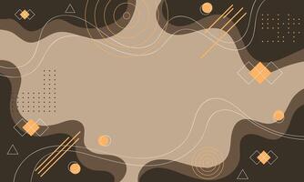 Abstract Geometric Design with Curved Shapes, Circles, and Lines in Brown, White, and Orange vector
