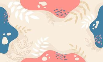 Abstract Background with Pastel-Colored Organic Shapes and Branch Details vector