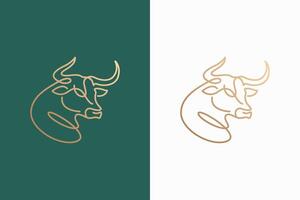 Elegant Minimalist Bull Head Logo Design with Continuous Line Drawing Style vector