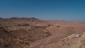 Panoramic view of the desert from left to right in Matmata Africa. video