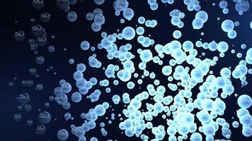 3D rendering of animation with moving blue bubbles. background with flying 3d sphere video