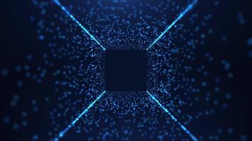 Abstract futuristic cyber world scene, sci-fi particle tunnel, technology glowing surface, neon night scene, digital science background 4K animation, virtual reality concept. video