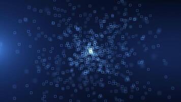 Digital background with particles and geometric shapes, data analysis technologies, network connection, big data, Computer Technology Concept video