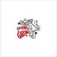 A cat walking slowly with caption Kuching robber vector