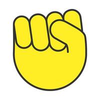 Raised fist emoji, hands clenched in a gesture of power and strength. Isolated on a white background. Illustration vector