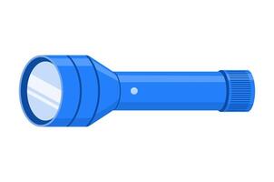 Illustration of a blue flashlight isolated on a white background, viewed from the side vector
