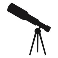 A telescope for schools. A device for astronomy, star observation, and viewing the crescent moon at the beginning of Ramadan and on Eid. Silhouette design illustration, isolated on a white background vector