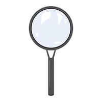 A magnifying glass isolated on a white background, front view, illustration, magnifier vector