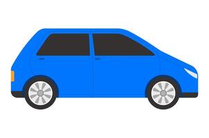 Illustration of SUV car in cartoon flat style. Family car icon for digital element. Compact SUV side view. Isolated on a white background vector