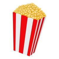 Popcorn icon design. Popcorn box isolated on white background. Illustration. Side view design vector