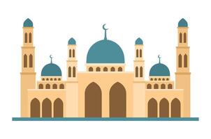 Aesthetic classic mosque isolated on white background. illustration. Modern design vector